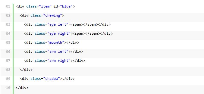 有趣的纯CSS3弹性卡通小怪物弹跳动画特效教程_www.itpxw.cn